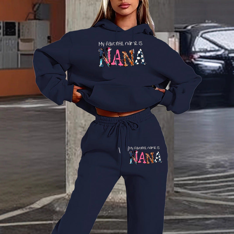 Damen Jogginganzug mit kreativem Schriftzug und bequemer Passform R&B