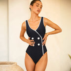 Damen Hochwertiger Einteiler Badeanzug mit sportlichem Design R&B