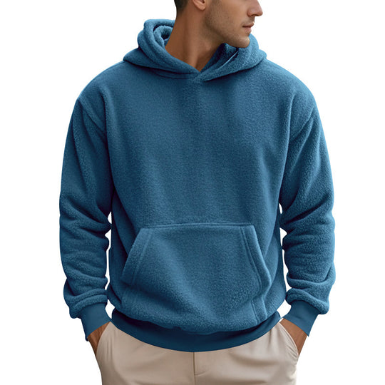 Herren Kuscheliger Fleece-Hoodie mit Kängurutasche R&B