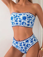 Damen Bandeau-Bikini mit trendigem floralen Design R&B