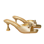 Damen Glamouröse Slingback-Sandalen mit schimmerndem Design und zierlicher Schleifenapplikation R&B