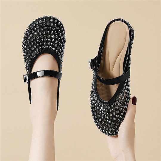 Damen Elegante Mokkassins mit funkelndem Schmuckdetail R&B