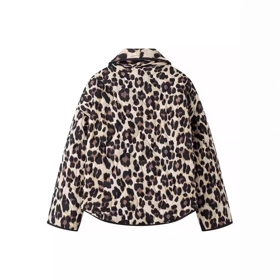 Damen Steppjacke im eleganten Leopardenmuster R&B