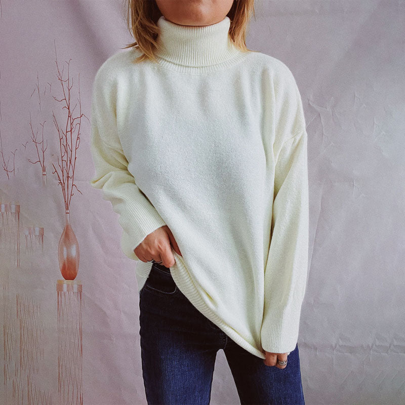R&B | Einfarbiger Warmer Strickpullover Für Alltag