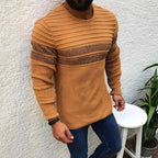 Herren Strickpullover mit strukturiertem Wellenmuster und modischem Farbdesign R&B