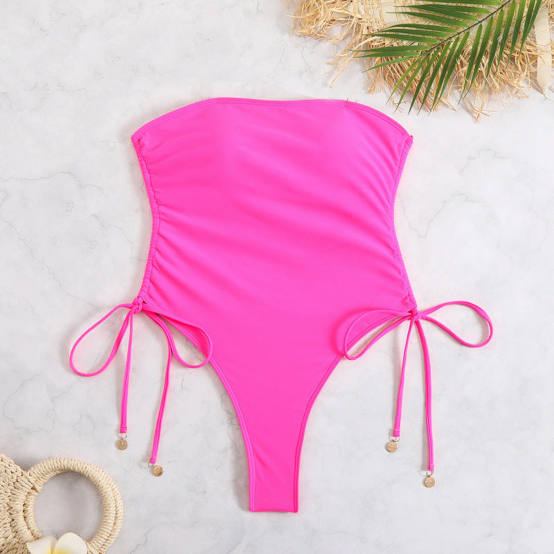 Damen Einteiler Badeanzug mit elegantem Schnürdesign und figurformendem Schnitt R&B