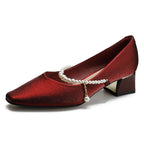 Damen schicke Pumps mit verzierten Riemen
