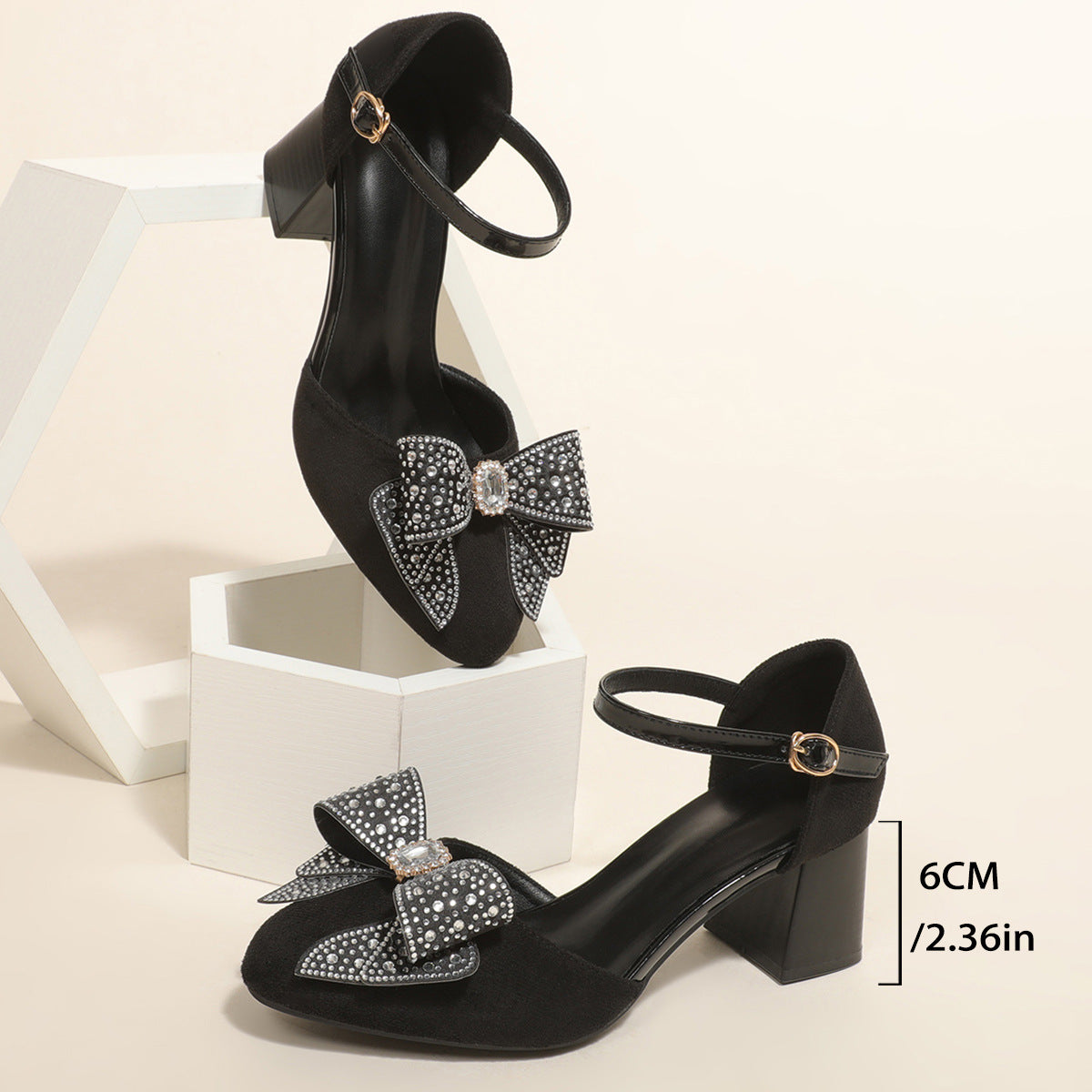 Damen Glamouröse Pumps mit glitzerndem Schleifendetail R&B