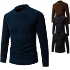 Herren Strickpullover mit strukturiertem Zopfmuster und hohem Kragen