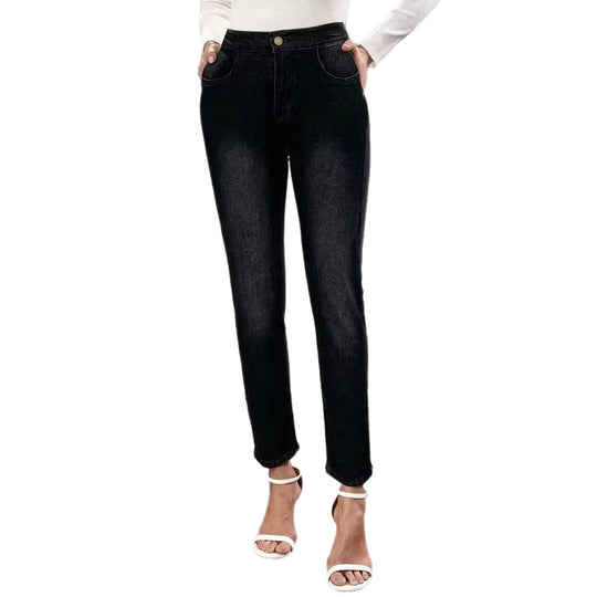 Damen Skinny Jeans im modernen Used-Look mit hohem Bund und elastischem Stretch R&B