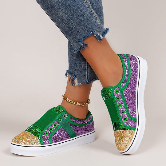 Damen Glitzernde Sneakers mit elastischem Riemensystem R&B