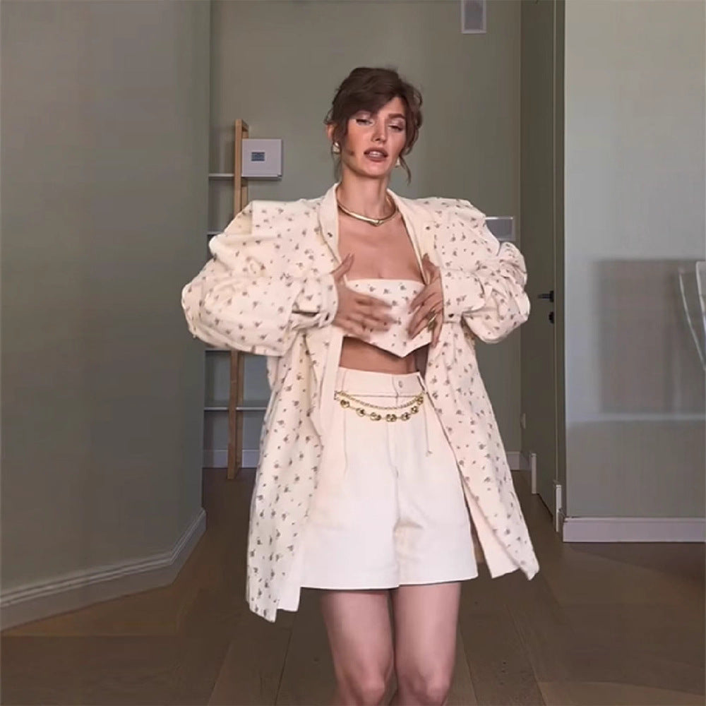 Damen Wickelkleid mit Oversize-Ärmeln R&B