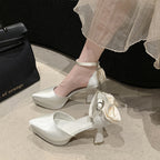 Damen elegante Pumps mit Schleifenakzent R&B