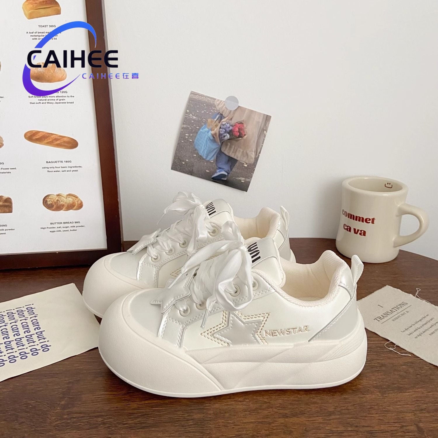 Damen Sportliche Sneakers mit modischem Design und dicker Laufsohle