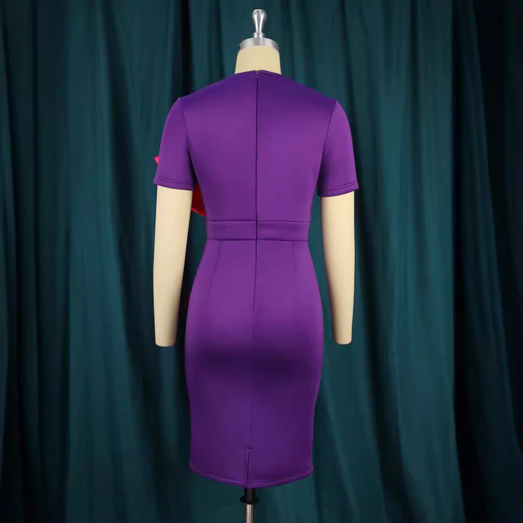 Damen figurbetontes Kleid mit eleganter Schleifen-Applikation R&B