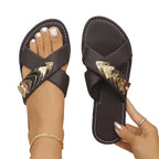 Damen modische Riemensandalen mit glitzernden Zierdetails und komfortablem Fußbett R&B