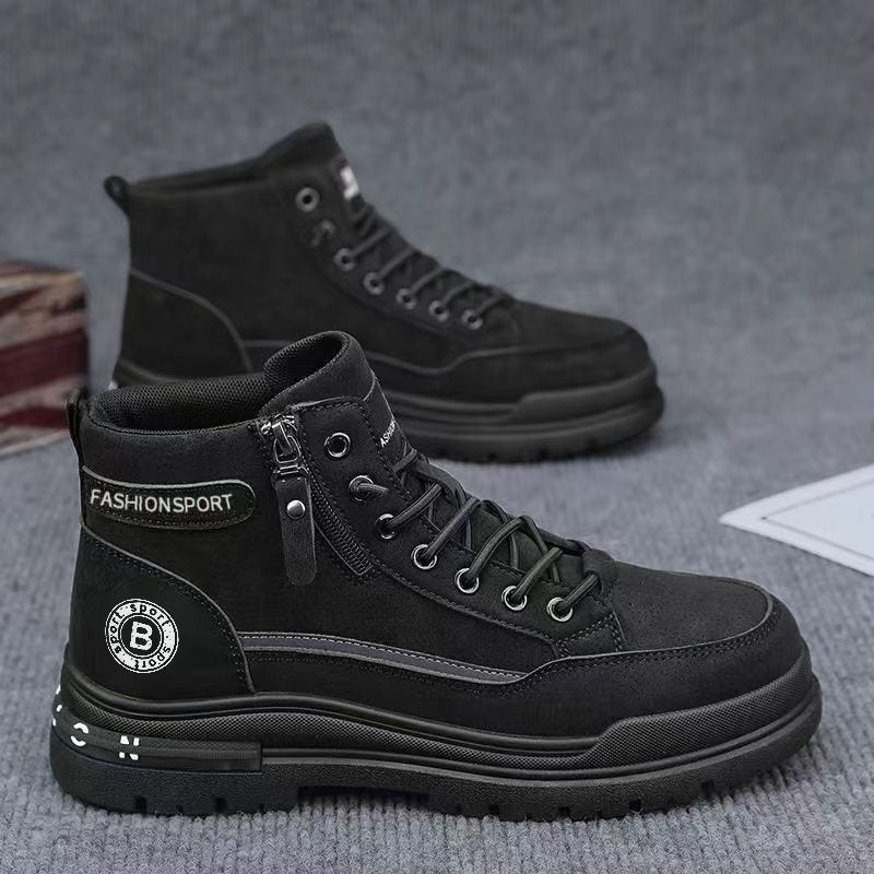 Damen Modische High-Top Stiefel mit robustem Sohlenprofil und praktischem Reißverschluss