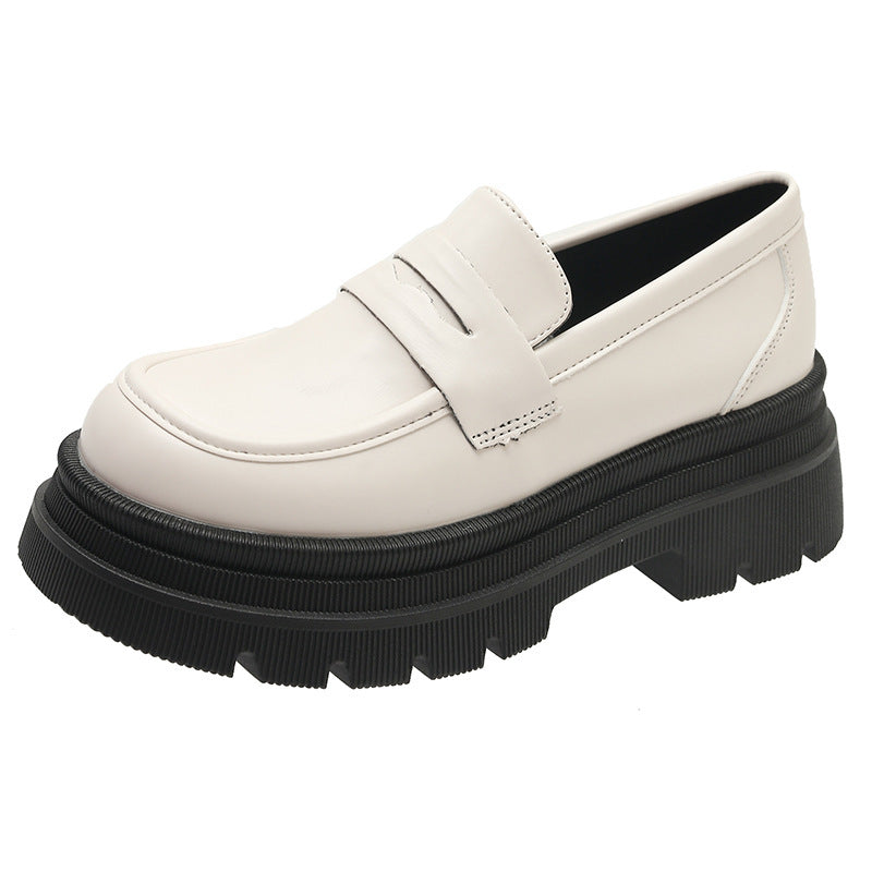 Damen nan modische Plateau-Loafer in Lederoptik mit profilierter Gummisohle und gepolstertem Fußbett R&B