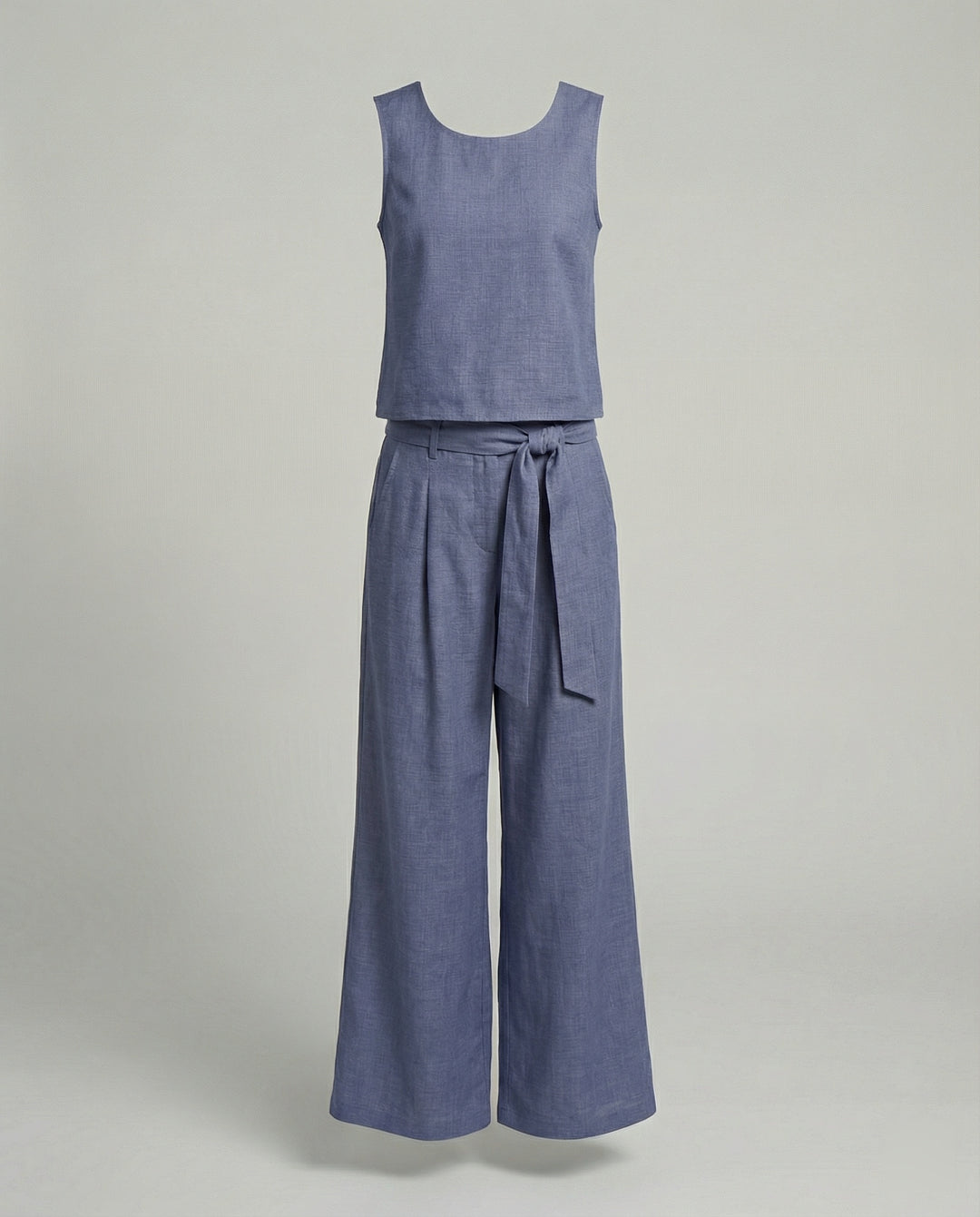 Damen Zweiteiler Set Leinen Hose