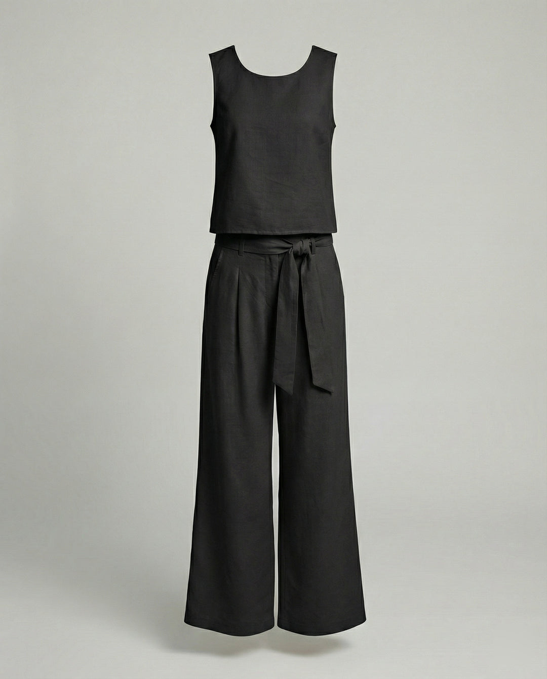 Damen Zweiteiler Set Leinen Hose