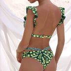 Damen Triangel-Bikini mit verstellbaren Trägern und farbenfrohem Punktedesign R&B
