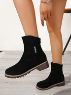 Damen Modische Ankle Boots aus Wildleder mit Reißverschluss R&B
