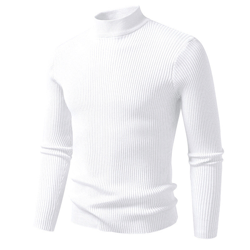 Herren eleganter Rollkragenpullover aus feinem Rippstrick R&B