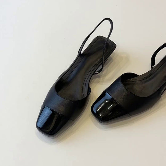 Damen Slingback-Pumps mit glänzender Kappe und modischem Riemchen R&B