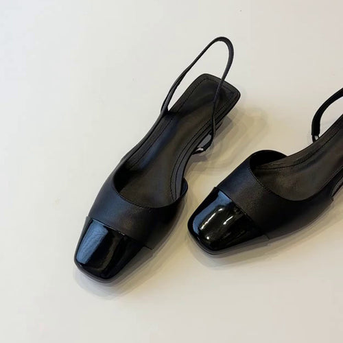 Damen Slingback-Pumps mit glänzender Kappe und modischem Riemchen R&B