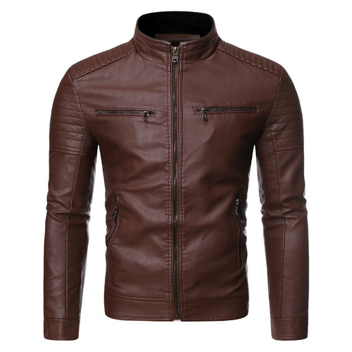 Herren Bikerjacke aus hochwertigem mit Reißverschlusstaschen R&B