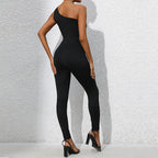 Damen Eleganter One-Shoulder Jumpsuit mit figurbetonter Passform R&B