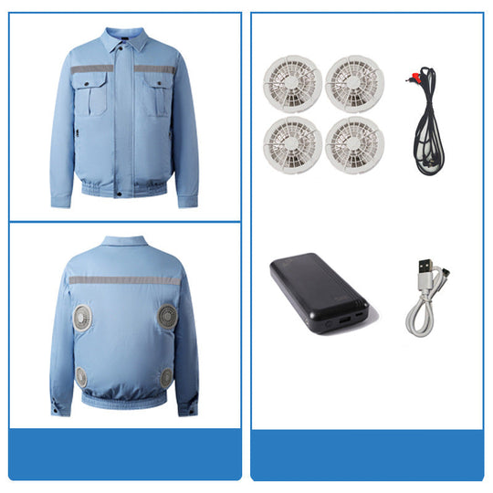 Unisex Nan kühlende Ventilationsjacke mit integrierten Lüftern und USB-Anschluss R&B