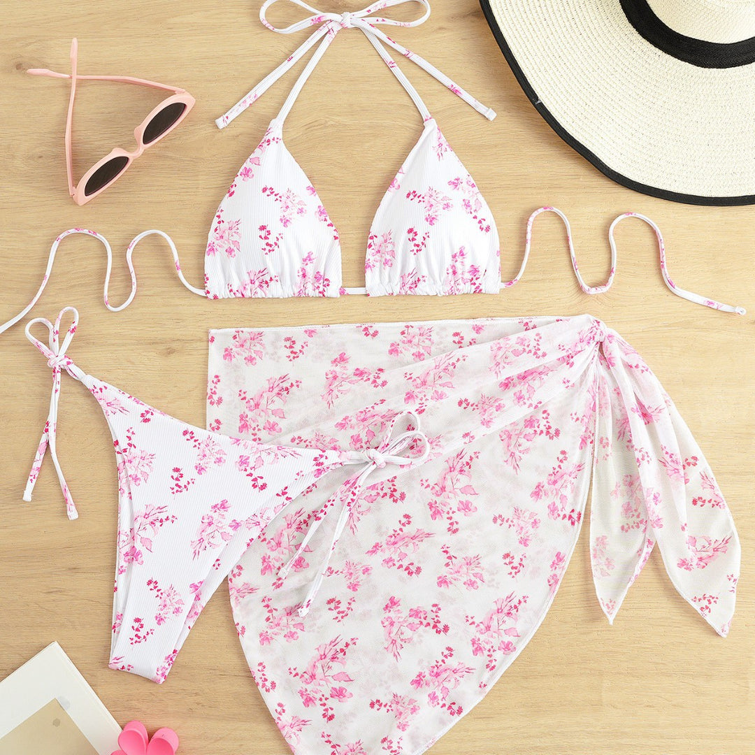 Damen Triangel-Bikini-Set mit elegantem Wickelrock R&B