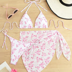 Damen Triangel-Bikini-Set mit elegantem Wickelrock R&B