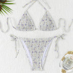 Damen Triangel-Bikini-Set mit floralem Muster und hochwertigen BindR&Bändern R&B