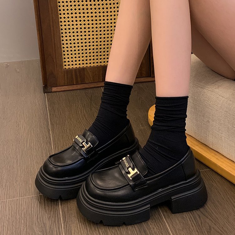 Damen modische Plateauschuhe mit dekorativer Schnallenverzierung und rutschfester Sohle R&B
