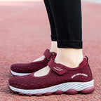 Damen Komfortable Slip-On Freizeitschuhe mit Klettverschluss R&B