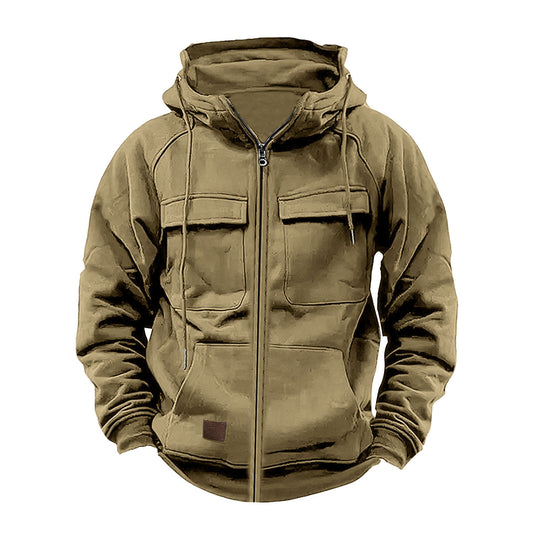 Herren Fleecejacke mit hohem Kragen und praktischen Taschen R&B
