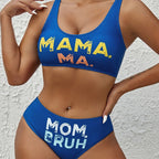 Damen Sport-Bikini mit auffälligem Schriftzug und komfortablem Schnitt R&B