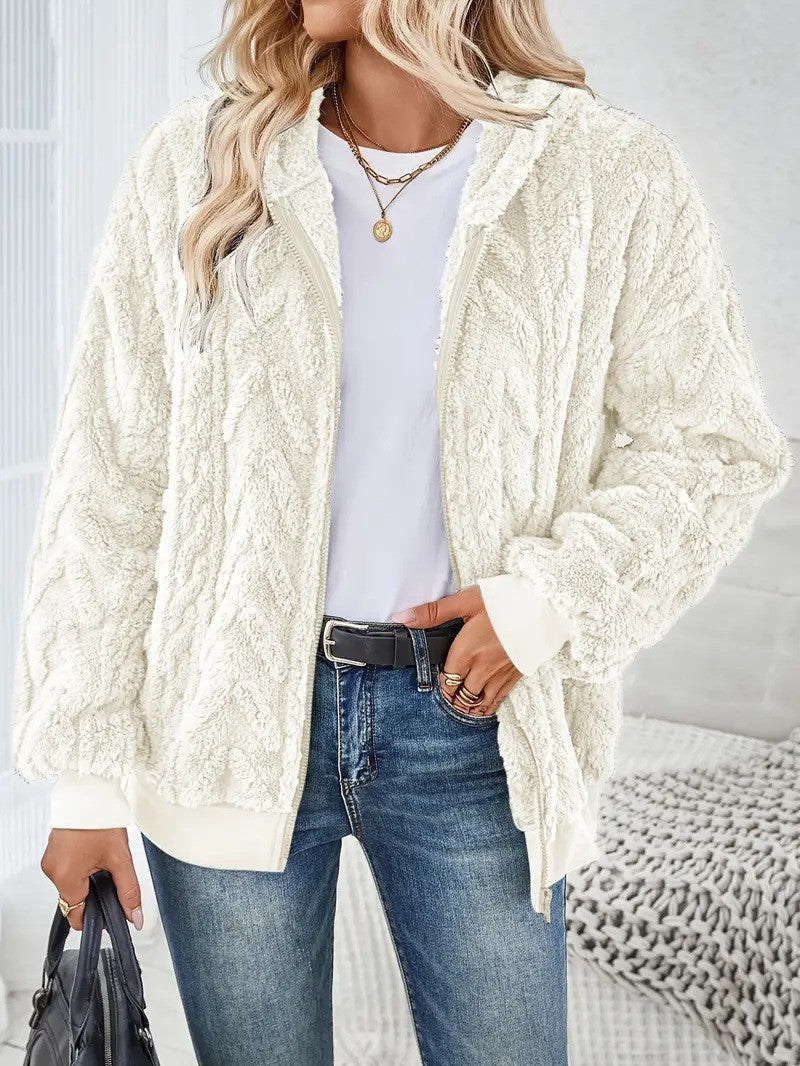 Damen Fleece-Jacke mit Struktur R&B