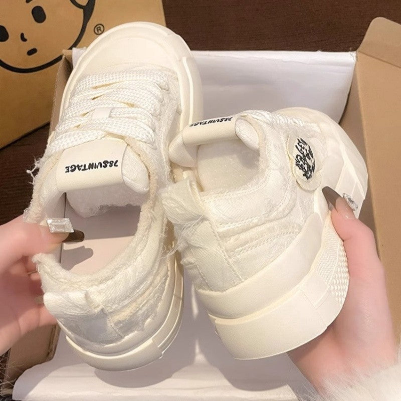 Damen modische Sneaker mit stylischem Fleece-Einsatz R&B