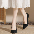 Damen schicke Stiletto-Pumps aus samtigem Obermaterial mit metallischen Akzenten R&B