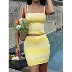 Damen Sommerliches Crop-Top und Minirock Set R&B