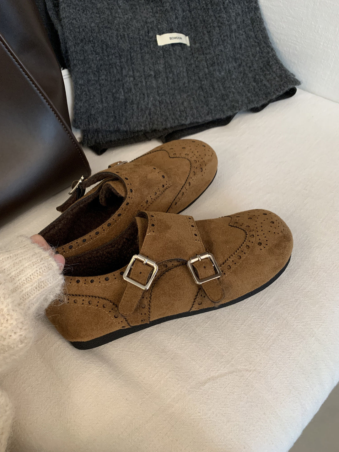 Damen Mokassins mit doppeltem Riemen und softer Innensohle R&B
