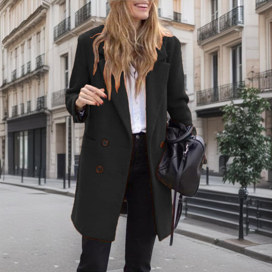 Damen Eleganter Boucle-Trenchcoat R&B