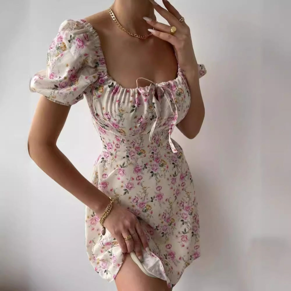 Damen romantisches Blumenkleid R&B
