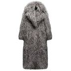 Damen Flauschiger Oversized-Mantel aus Kunstpelz R&B