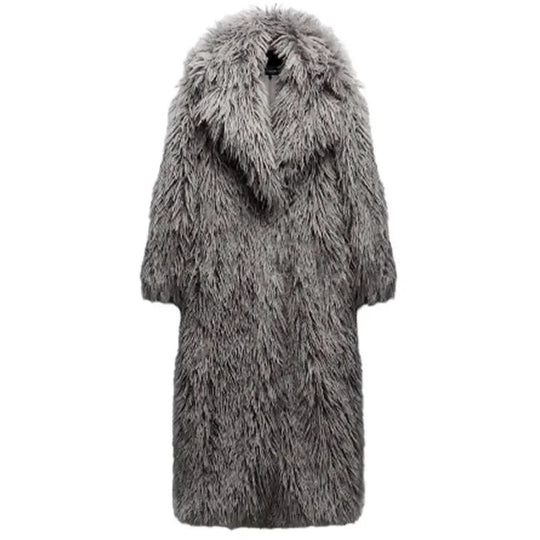 Damen Flauschiger Oversized-Mantel aus Kunstpelz R&B