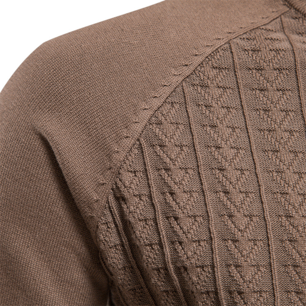 Herren Rollkragenpullover mit strukturiertem Muster R&B