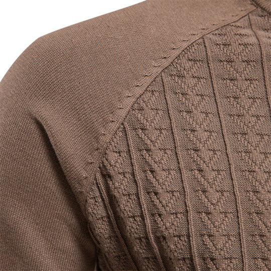 Herren Rollkragenpullover mit strukturiertem Muster R&B